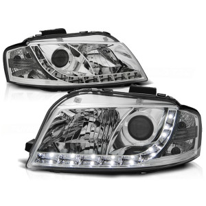 Lampy przód Audi A3 8P 03-08 CHROM LED - diodowe LPAU43