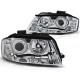 Lampy przód Audi A3 8P 03-08 CHROM Angel Eyes soczewkowe Ringi LPAU77