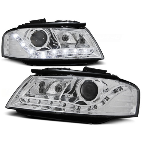 Lampy przód Audi A3 8P 03-08 LED CHROM - diodowe LPAU23 DEPO