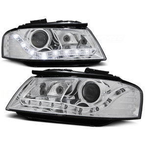 Lampy przód Audi A3 8P 03-08 LED CHROM - diodowe LPAU23 DEPO