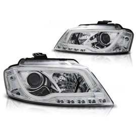 Lampy przód Audi A3 8P 08-12 Tube Light CHROM LED LPAU99