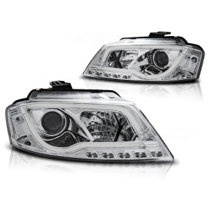 Lampy przód Audi A3 8P 08-12 Tube Light CHROM LED LPAU99
