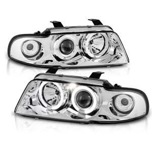 Lampy przód Audi A4 B5 94-98 Angel Eyes Chrom - Ringi LPAU02