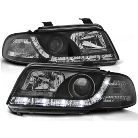 Lampy przód Audi A4 B5 94-98 - BLACK LED - diodowe czarne LPAU26