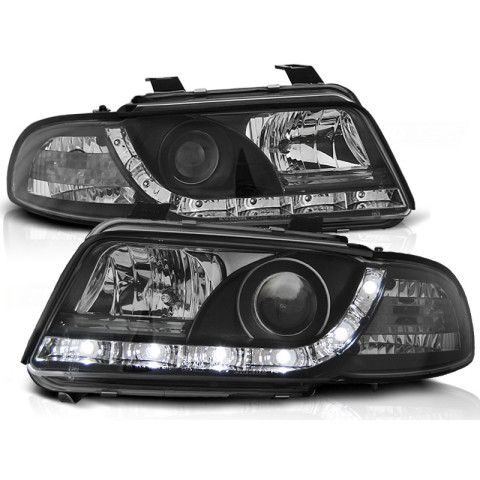 Lampy przód Audi A4 B5 94-98 - BLACK LED - diodowe czarne LPAU26