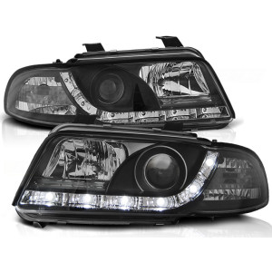 Lampy przód Audi A4 B5 94-98 - BLACK LED - diodowe czarne LPAU26