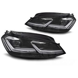 Lampy przód VW Golf 7 13-17 SILVER FULL LED DRL - diodowe dynamiczne LPVWZ1