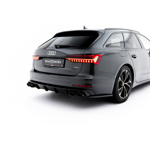 Dyfuzor tylnego zderzaka + Atrapy wydechu - Audi A6 C8 Sedan / Avant