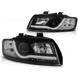 Lampy przód Audi A4 B6 8E 00-04 BLACK LED TUBE czarne diodowe LPAU88