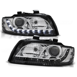 Lampy przód Audi A4 B6 8E 00-04 BLACK LED Bi-halogen LPAU64 DEPO