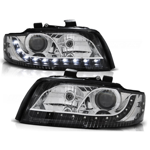Lampy przód Audi A4 B6 8E 00-04 BLACK LED Bi-halogen LPAU64 DEPO