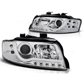 Lampy przód Audi A4 B6 8E 00-04 CHROM Daylight LED - jazdy dziennej LPAUB2