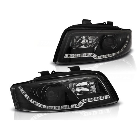 Lampy przód Audi A4 B6 8E - Black LED + kierunkowskazy LED LPAUC3