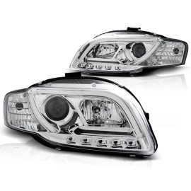 Lampy przód Audi A4 B7 04-08 - LED TUBE CHROM diodowe LPAU89