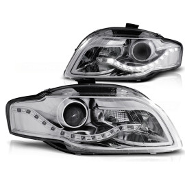 Lampy przód Audi A4 B7 04-08 CHROM LED diodowe Bi-halogen LPAU51