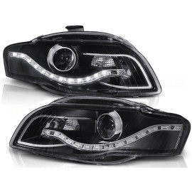 Lampy przód Audi A4 B7 04-08 BLACK LED Diodowe Bi-halogen LPAU52
