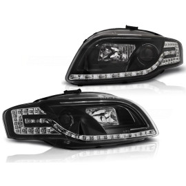 Lampy przód Audi A4 B7 - Black Tube LED + kierunkowskazy LED LPAUC5