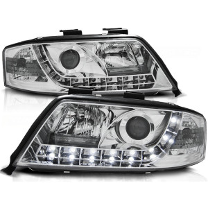 Lampy przód Audi A6 01-04 - CHROM LED - LPAU45