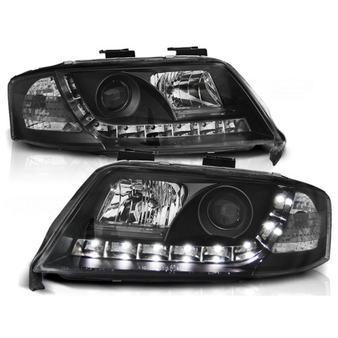 Lampy przód Audi A6 01-04 - BLACK LED - LPAU46