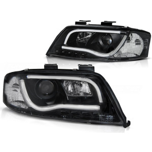 Lampy przód Audi A6 C5 - Black DayLight LED Tube DRL jazdy dziennej LPAUB9
