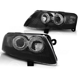 Lampy przód Audi A6 4F (04-) Black Angel Eyes soczewkowe LPAU72
