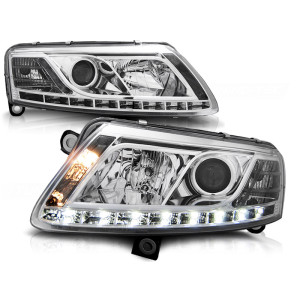 Lampy Audi A6 4F XENON D2S DayLight CHROM LED do Jazdy dziennej LPAU75