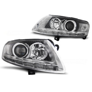 Lampy przód Audi A6 C6 - BI- Xenon DayLine LED DRL do jazdy dziennej LPAUA8