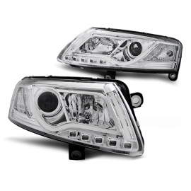 Lampy przód Audi A6 C6 - Xenon DayLight Tube LED DRL jazdy dziennej LPAUC0