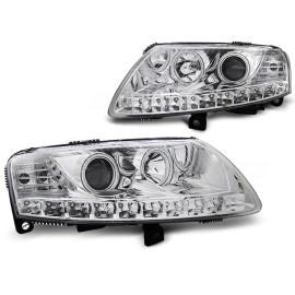 Lampy przód Audi A6 C6 4F - DayLight Chrom LED Angel Eyes CCFL LPAUA3
