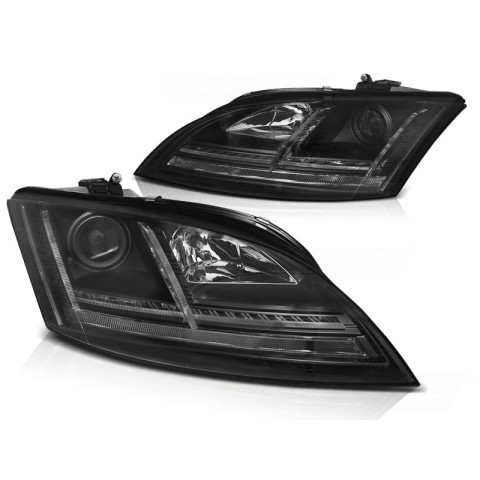 Lampy przód Audi TT 8J 06-10 BLACK LED DRL Xenon dynamiczne - LPAUE3