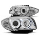 Lampy przód BMW E87 / E81 / E82 / E88 04-11 CHROM Angel Eyes ringi LPBM79