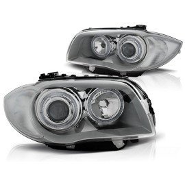 Lampy przód BMW E87 / E81 / E82 / E88 04-11CHROM Angel Eyes LED LPBMD4