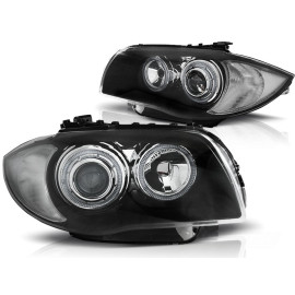 Lampy przód BMW E87 / E81 / E82 / E88 04-11 BLACK Angel Eyes LED LPBMD5