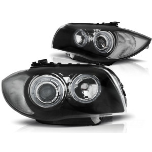 Lampy przód BMW E87 / E81 / E82 / E88 04-11 BLACK Angel Eyes LED LPBMD5