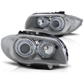 Lampy przód BMW E87 / E81 / E82 / E88 04-11 CHROM Angel Eyes RING LPBMA3
