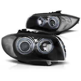 Lampy przód BMW E87 / E81 / E82 / E88 04-11 BLACK Angel Eyes LPBMA4