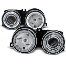 Lampy przód BMW E30 CHROM Angel Eyes soczewkowe Ringi LPBM17