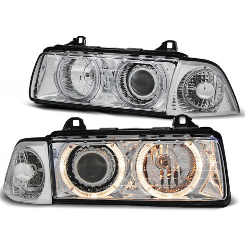 Lampy przód BMW E36 Sedan / Compact / Touring Angel Eyes DEPO LPBM20