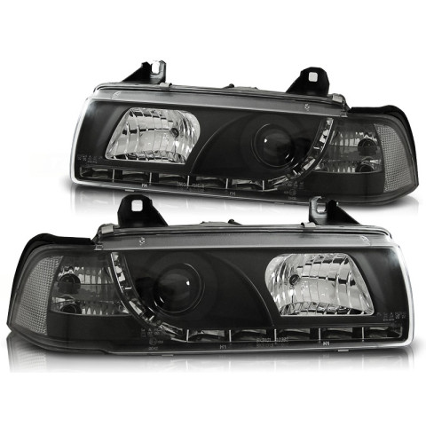Lampy przód BMW E36 Coupe / Cabrio - BLACK LED diodowe LPBM54
