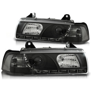Lampy przód BMW E36 Coupe / Cabrio - BLACK LED diodowe LPBM54