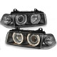 Lampy przód BMW E36 Coupe / Cabrio clear Angel Eyes BLACK Ringi DEPO LPBM35