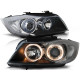 Lampy przód BMW E90 / E91 Angel Eyes BLACK Ringi - DEPO LPBM89
