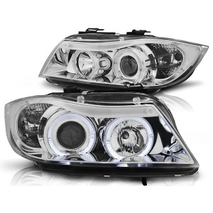 Lampy przód BMW E90 / E91 Angel Eyes CHROM Ringi LPBM75