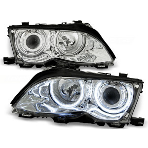 Lampy przód BMW E46 Sedan / Touring 01-05 Angel Eyes CHROM Ringi CCFL BM31