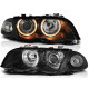 Lampy przód BMW E46 Sedan / Touring 98-01 Angel Eyes BLACK Ringi LPBM41