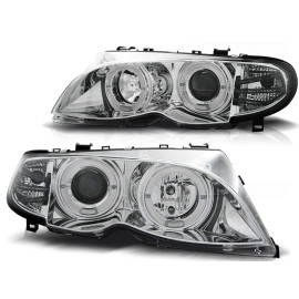 Lampy przód BMW E46 Sedan / Touring 01-05 ANGEL EYES CHROM LPBM99