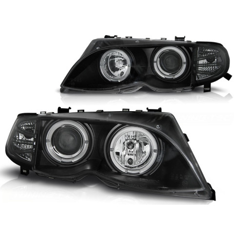 Lampy przód BMW E46 Sedan / Touring 01-05 ANGEL EYES BLACK LPBMA0