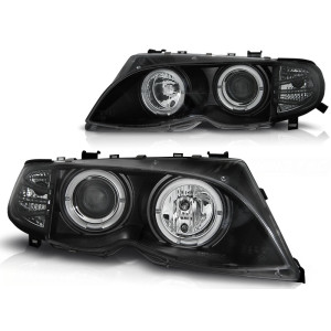 Lampy przód BMW E46 Sedan / Touring 01-05 ANGEL EYES BLACK LPBMA0