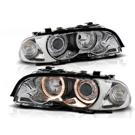 Lampy przód BMW E46 Coupe / Cabrio 98-01 Angel Eyes CHROM Ringi LPBM33