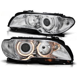 Lampy przód BMW E46 Coupe / Cabrio 03-05 Angel Eyes CHROM Ringi LPBM83